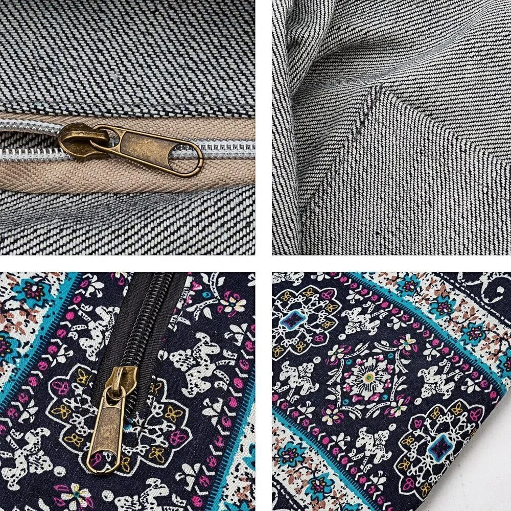 Hippie Cotton Crossbody Bag Unisex Large Sling Boho Shoulder Purse